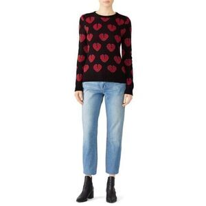 DEBY DEBO Black Printed Heartbreak Longsleeves Sweater LARGE